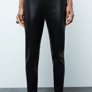 Zara Faux Leather Black Leggings